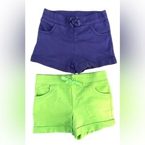 Basic Editions Girl’s Shorts, Size: 6-6X (Small), Bundle, Purple & Green